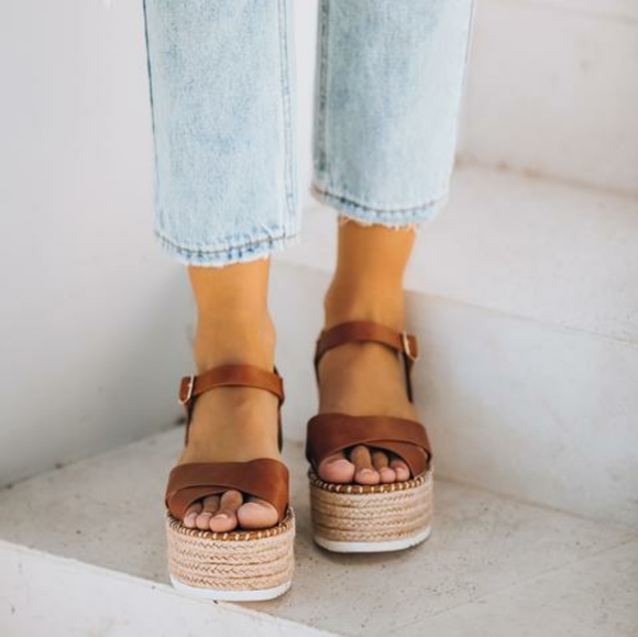 Faux Leather Espadrille Sandals - Picture 3 of 9